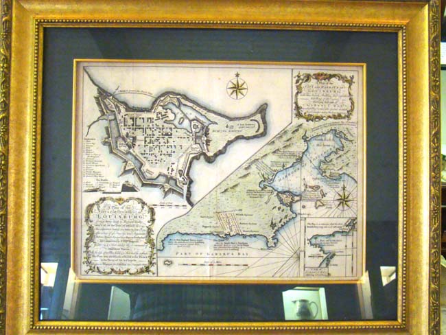 A fine and rare 18th century engraving entitlled "A Plan of the City & Fortifications of Louisberg" by Richard Gridley, Lt. Col. of Arillery, in 1745. — image 2